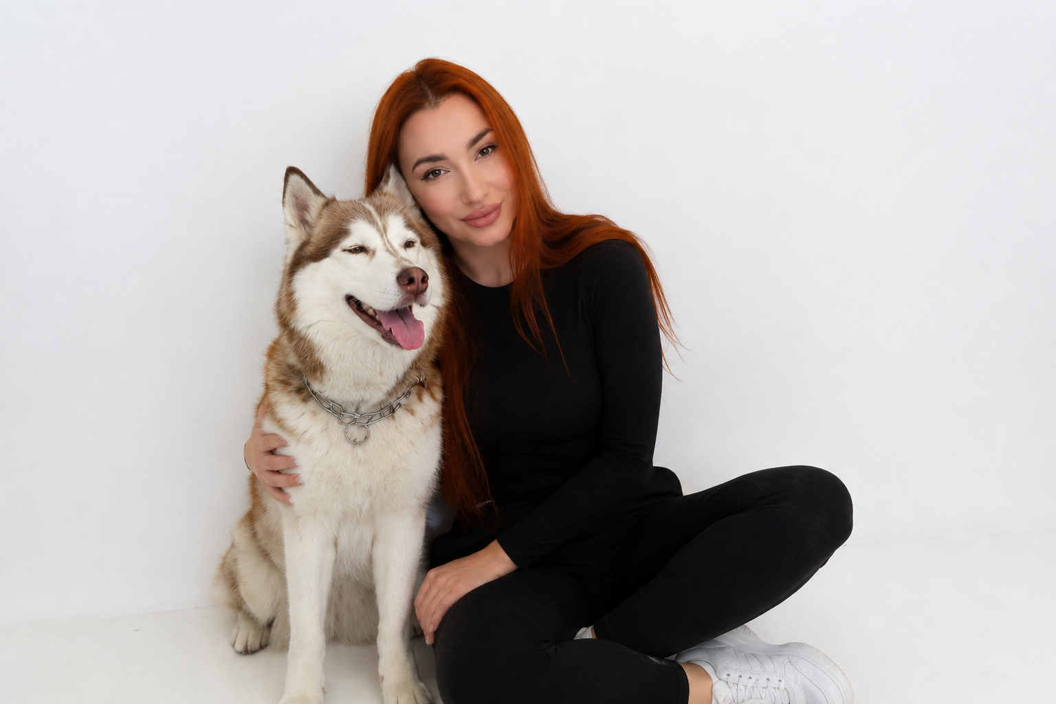 Vera with husky